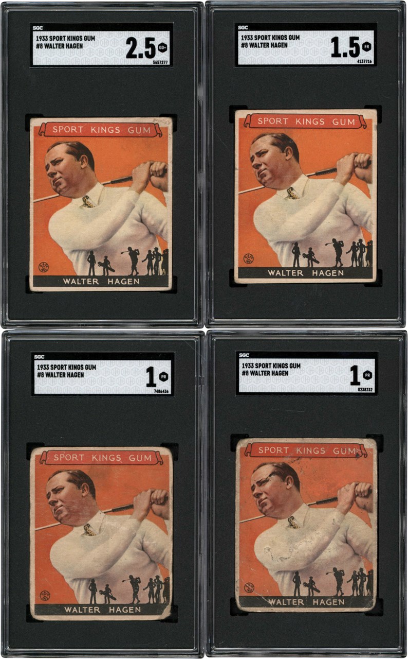 Baseball and Trading Cards - 1933 Goudey Sport Kings #8 Walter Hagen SGC Graded Collection (4)