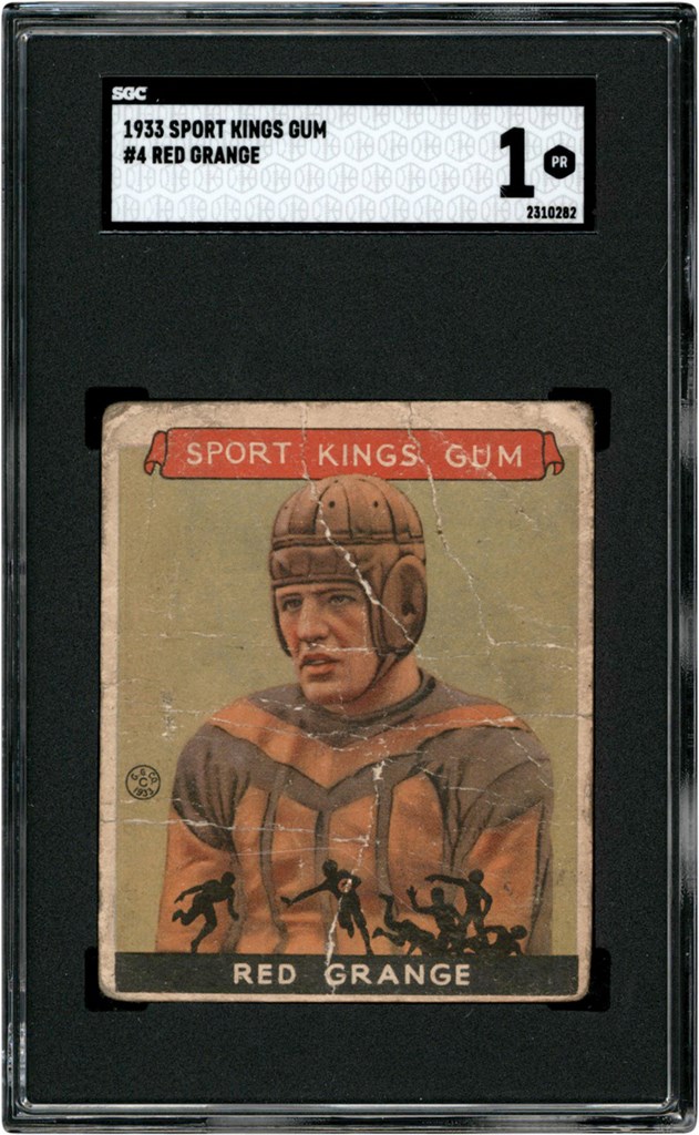 Football Cards - 1933 Goudey Sport Kings #4 Red Grange SGC PR 1