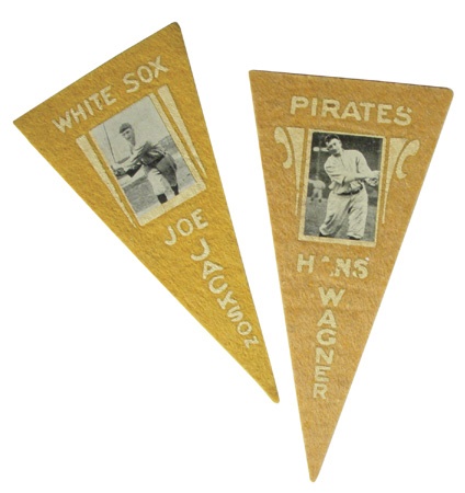 Baseball and Trading Cards - 1916 Ferguson Bakery Joe Jackson and Honus Wagner Pennants
