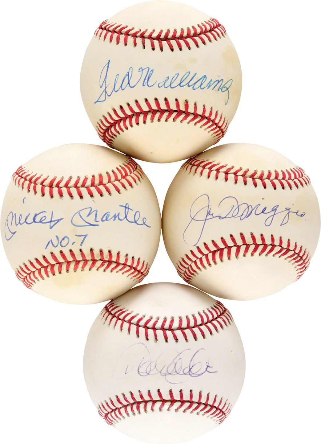 Signed Baseball Collection w/Mantle, DiMaggio, Williams, & Jeter (8)