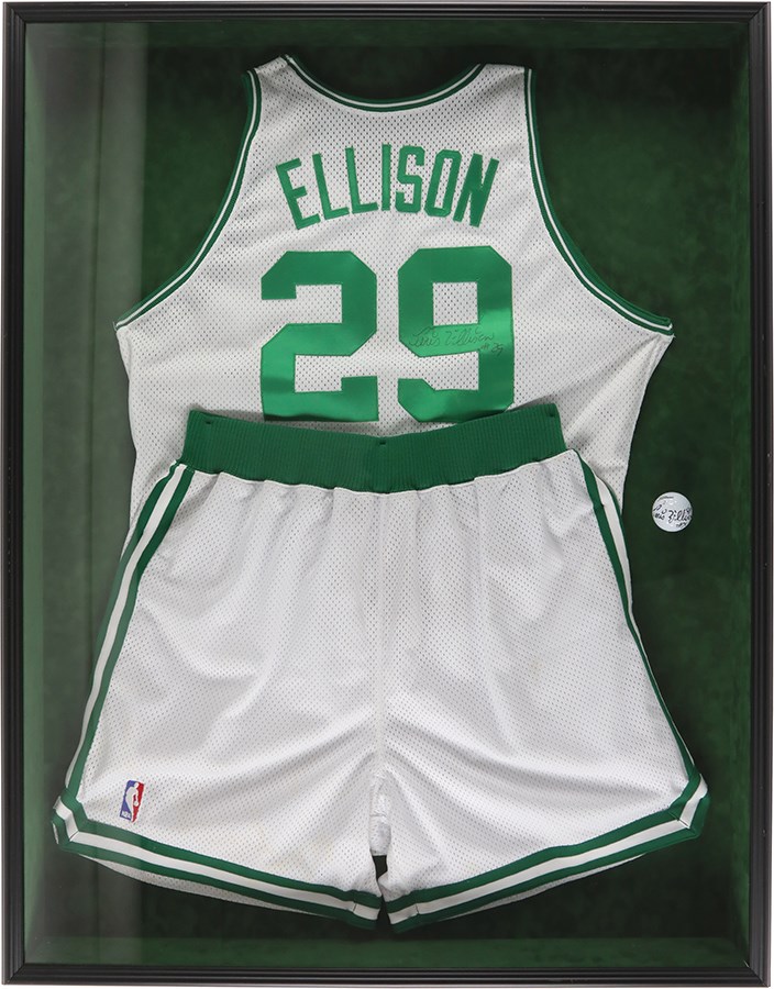 Pervis Ellison Boston Celtics Signed Game Uniform Display