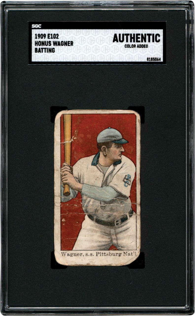 Baseball and Trading Cards - 1909 E102 Set of 25 Honus Wagner Batting  SGC Authentic