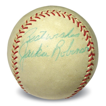 Jackie Robinson Single Signed Baseball