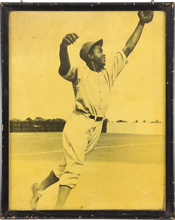 Vintage Sports Photographs - Vintage Jackie Robinson Oversized Photograph on Board