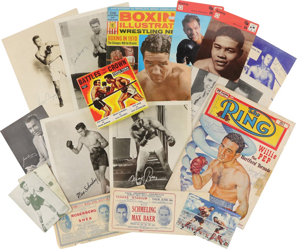 Vintage Boxing Collection with Tickets, Cards (38)