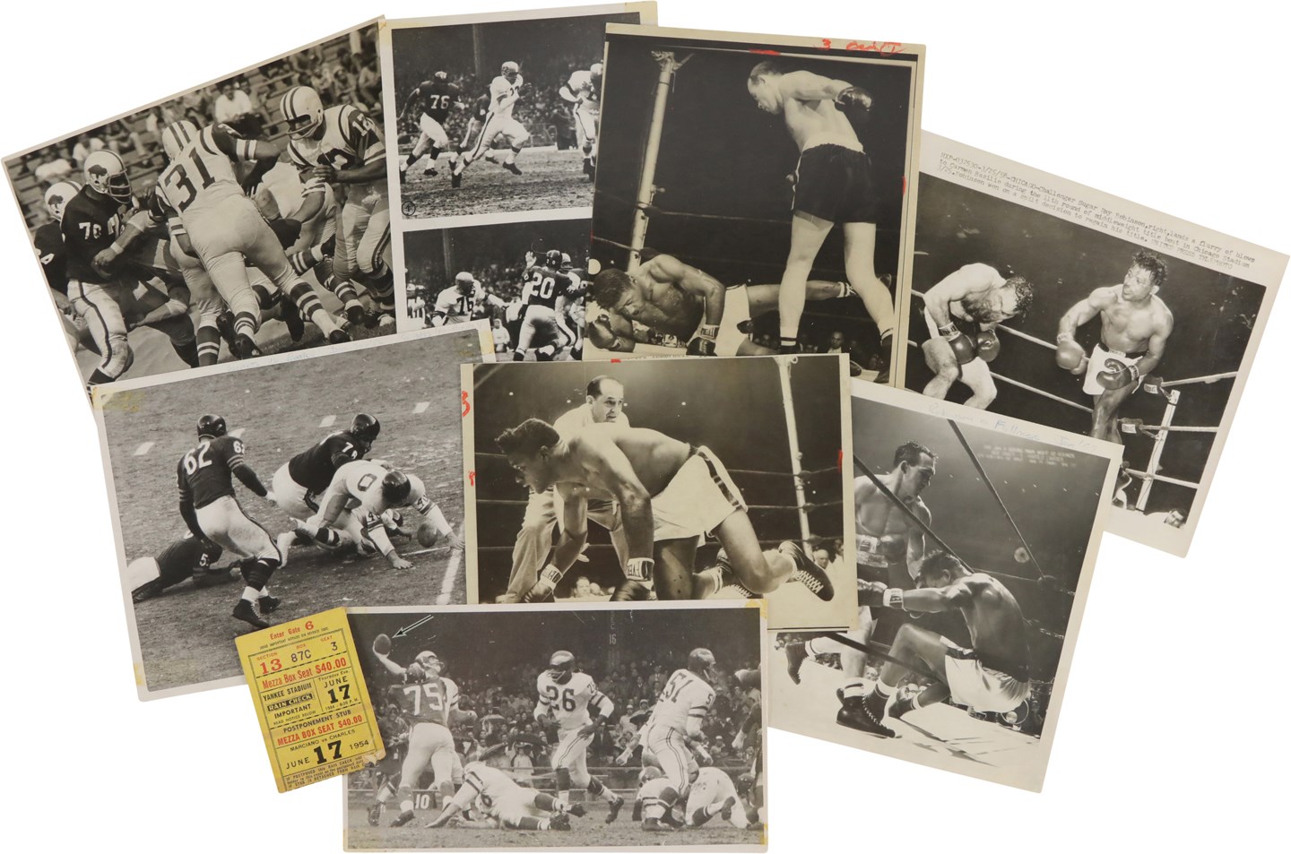 Tickets, Publications & Pins - Vintage Multi-Sport Photograph & Ticket Stub Collection w/Big Names (34)