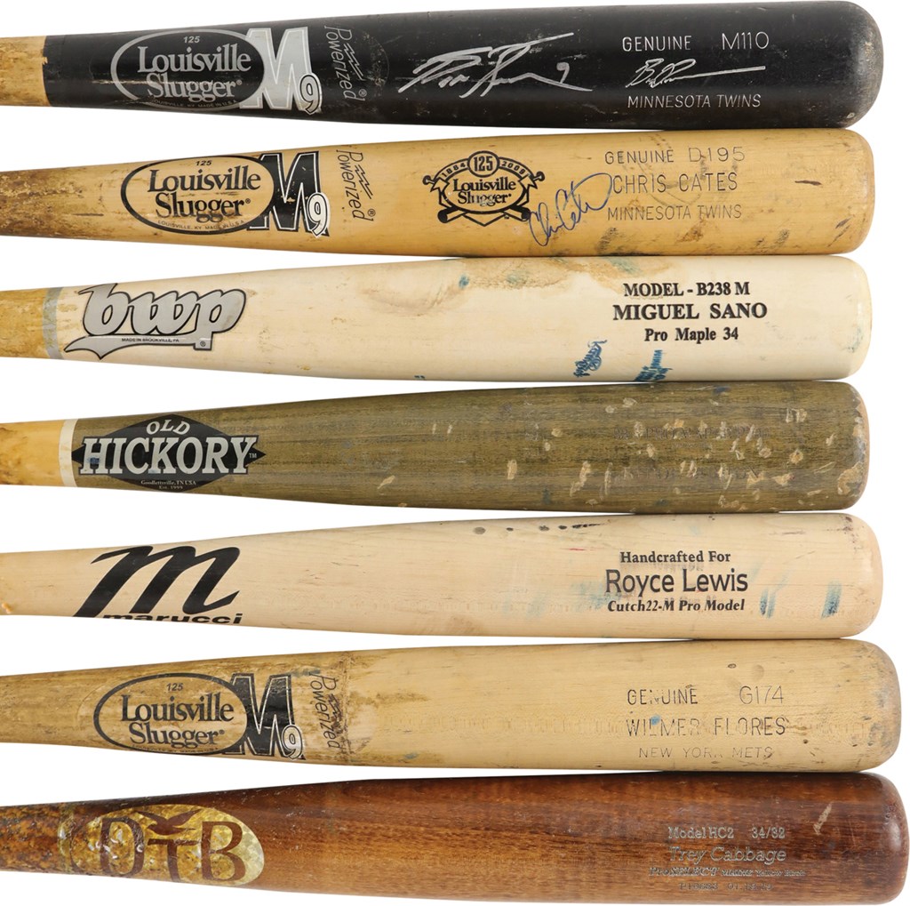 Baseball Equipment - Minnesota Twins & Others Game Used Bat Collection (59)