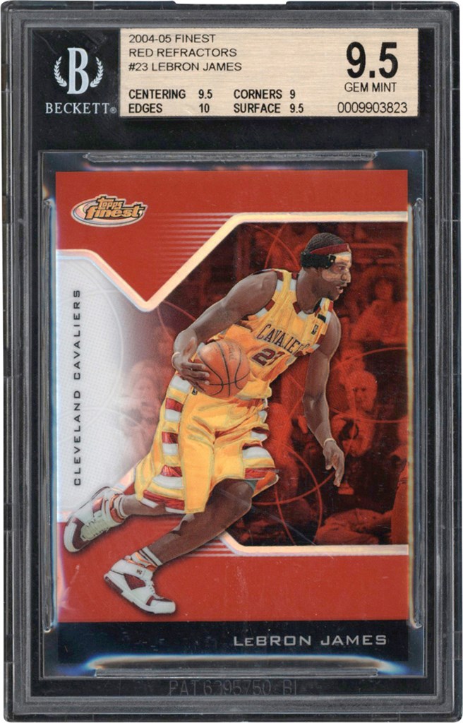 004-2005 Topps Finest Basketball Red Refractor #23 LeBron James #101/149 BGS GEM MINT 9.5