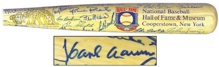 Baseball Autographs - Hall of Famers Signed Bat (34”)