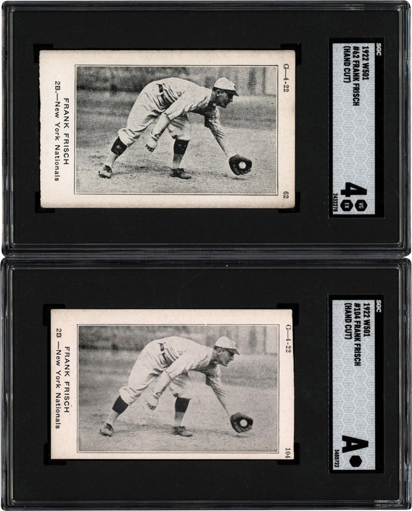 Baseball and Trading Cards - 1922 W501 #62 & #104 Frank Frisch # Variation SGC Graded Duo (2)