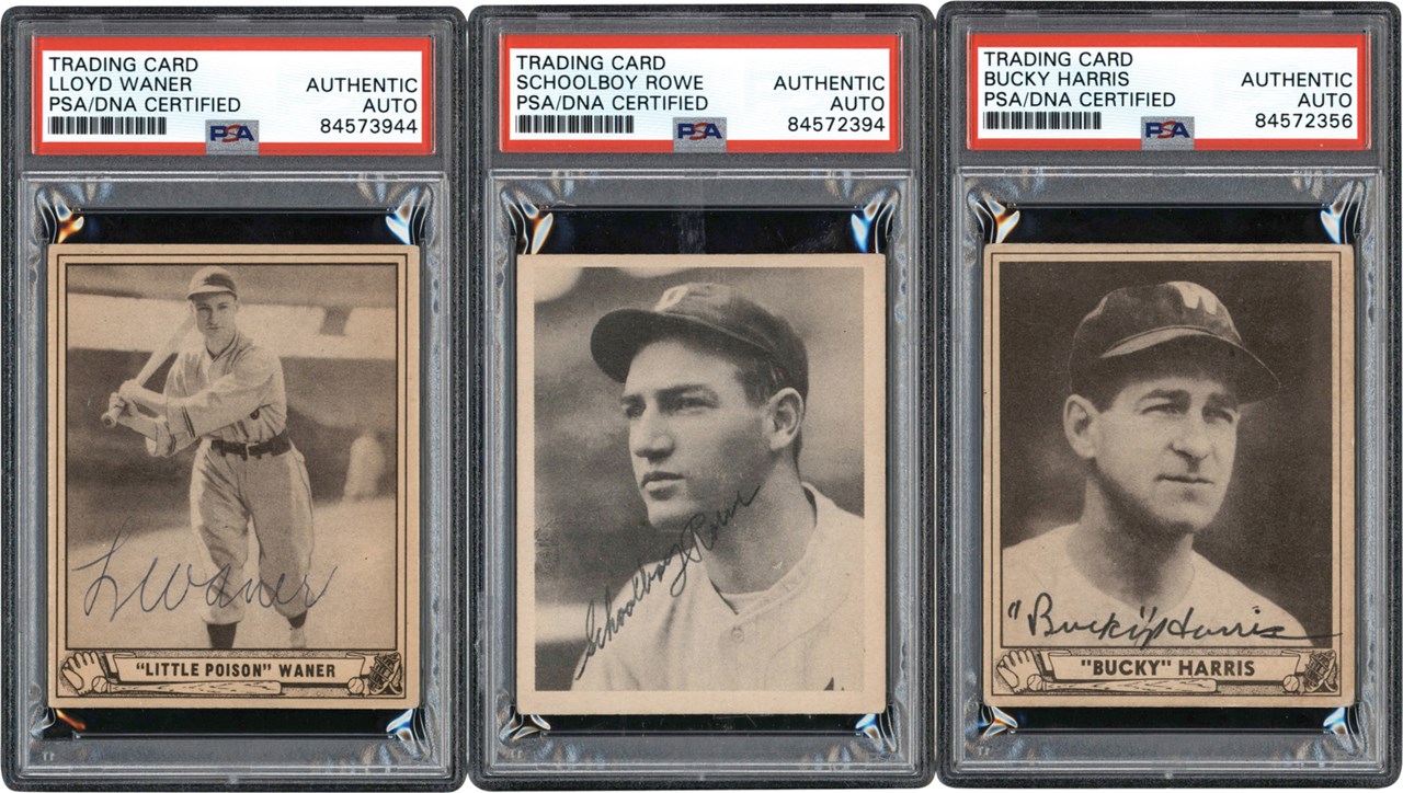 - 939 & 1940 Play Ball Signed Baseball Card Collection (6) - All PSA Encapsulated