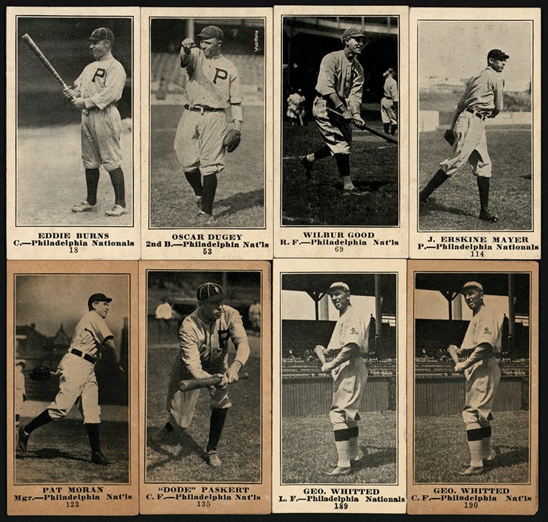- 1916 M101-4 & M101-5 Philadelphia Phillies Card Collection (20)