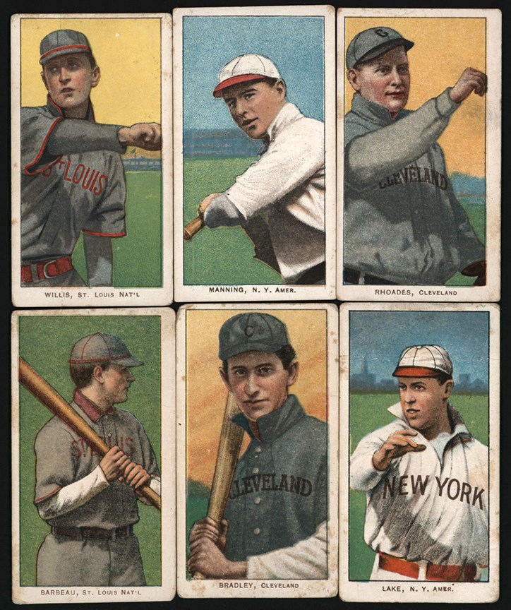 - 909-1911 T206 Tobacco Card Collection (6) w/Vic Willis