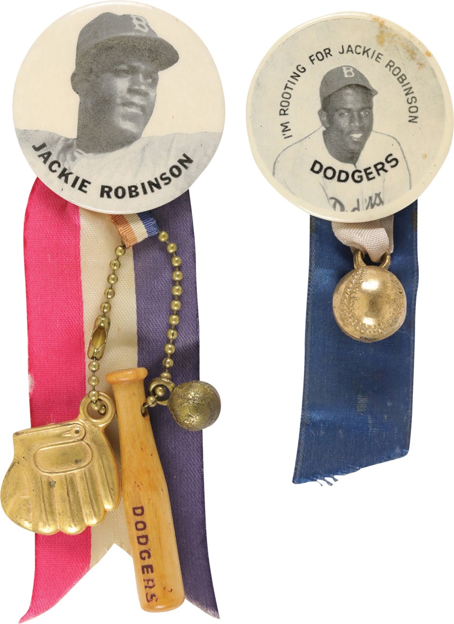 Jackie Robinson & Brooklyn Dodgers - 1947-56 Jackie Robinson Pinback Collection (3)