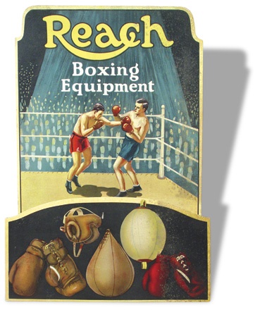 1930s Reach Boxing Equipment Cardboard Advertising Display.