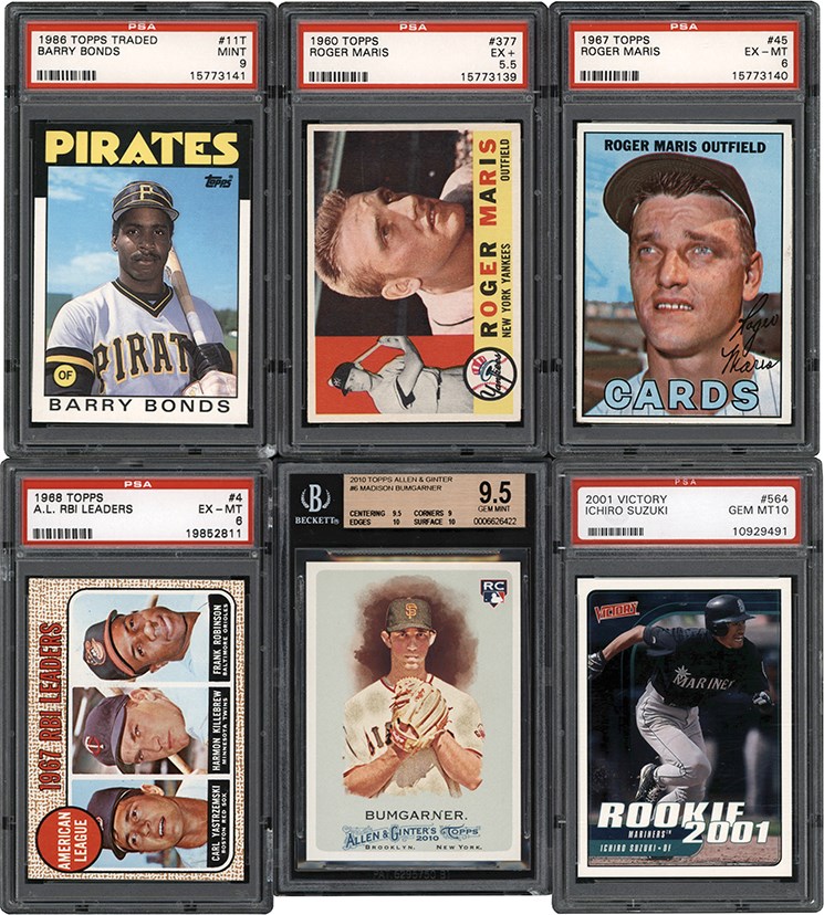 959-2012 Hall of Fame and Star Card Collection (21) w/PSA