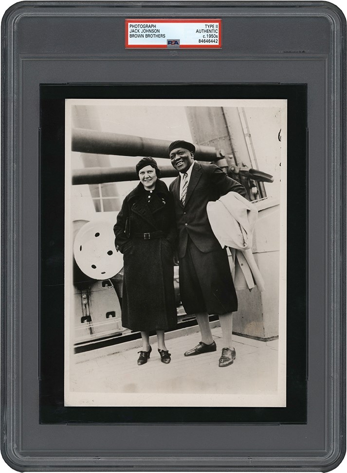 The Brown Brothers Photograph Collection - Jack Johnson and Wife Return Home Photograph (PSA Type II)