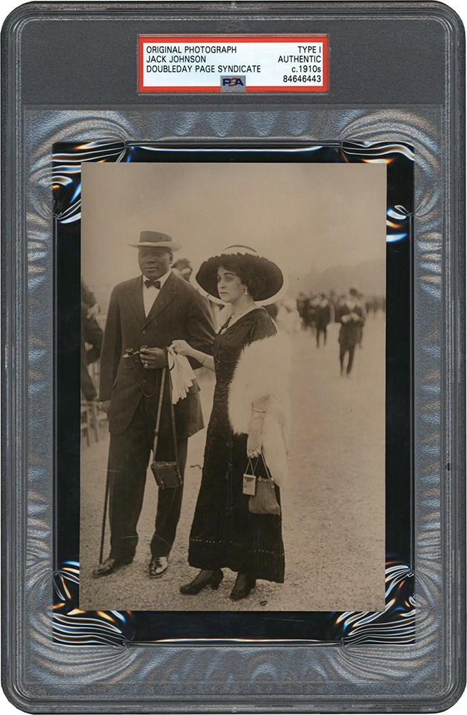 The Brown Brothers Photograph Collection - Jack Johnson and Wife at the Races in Paris Photograph (PSA Type I)