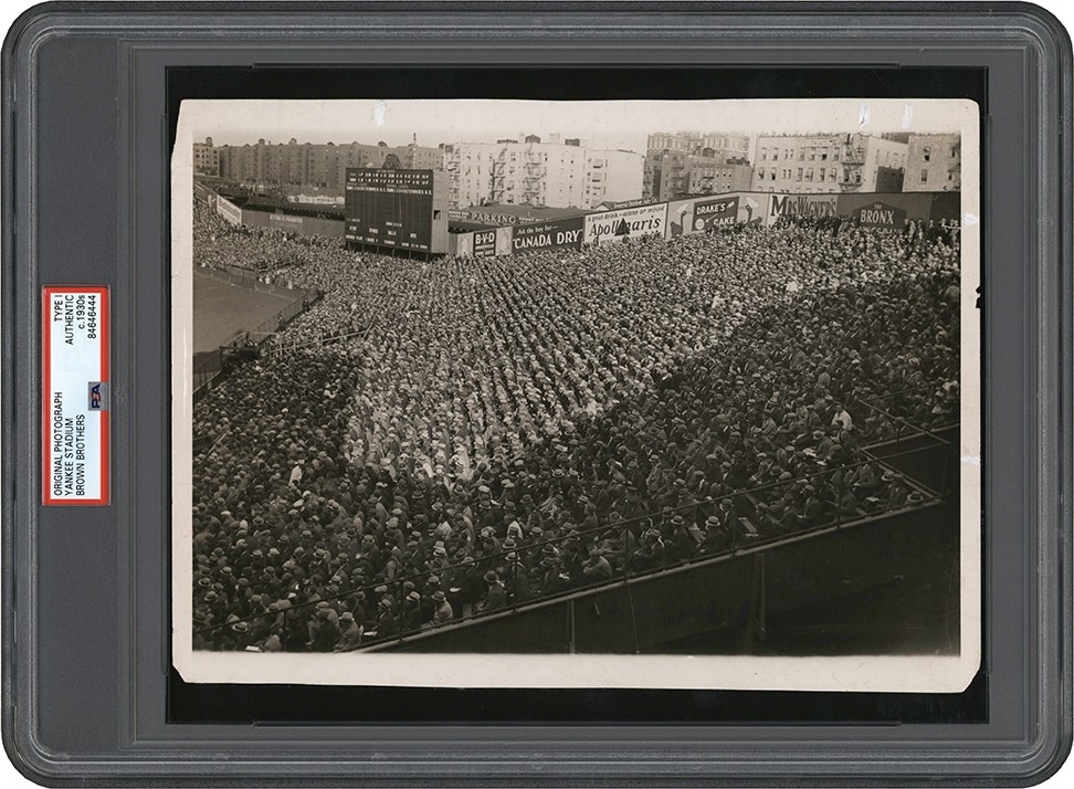 The Brown Brothers Photograph Collection - Yankee Stadium Crowd Watching "Babe" Photograph (PSA Type I)