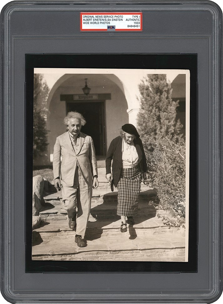 The Brown Brothers Photograph Collection - 1933 Albert Einstein and Wife Photograph (PSA Type I)