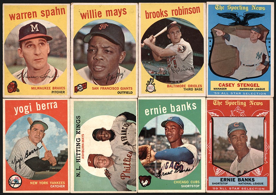 - 959 Topps Baseball Card Collection (330) w/Mays