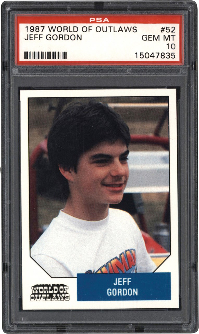 Baseball and Trading Cards - 1987 World of Outlaws Racing Jeff Gordan Rookie Card PSA GEM MINT 10