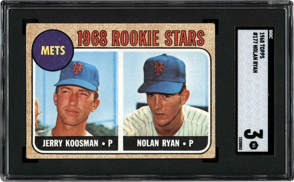 - 1968 Topps  #177 Nolan Ryan Rookie Card Trio (3) w/SGC VG 3