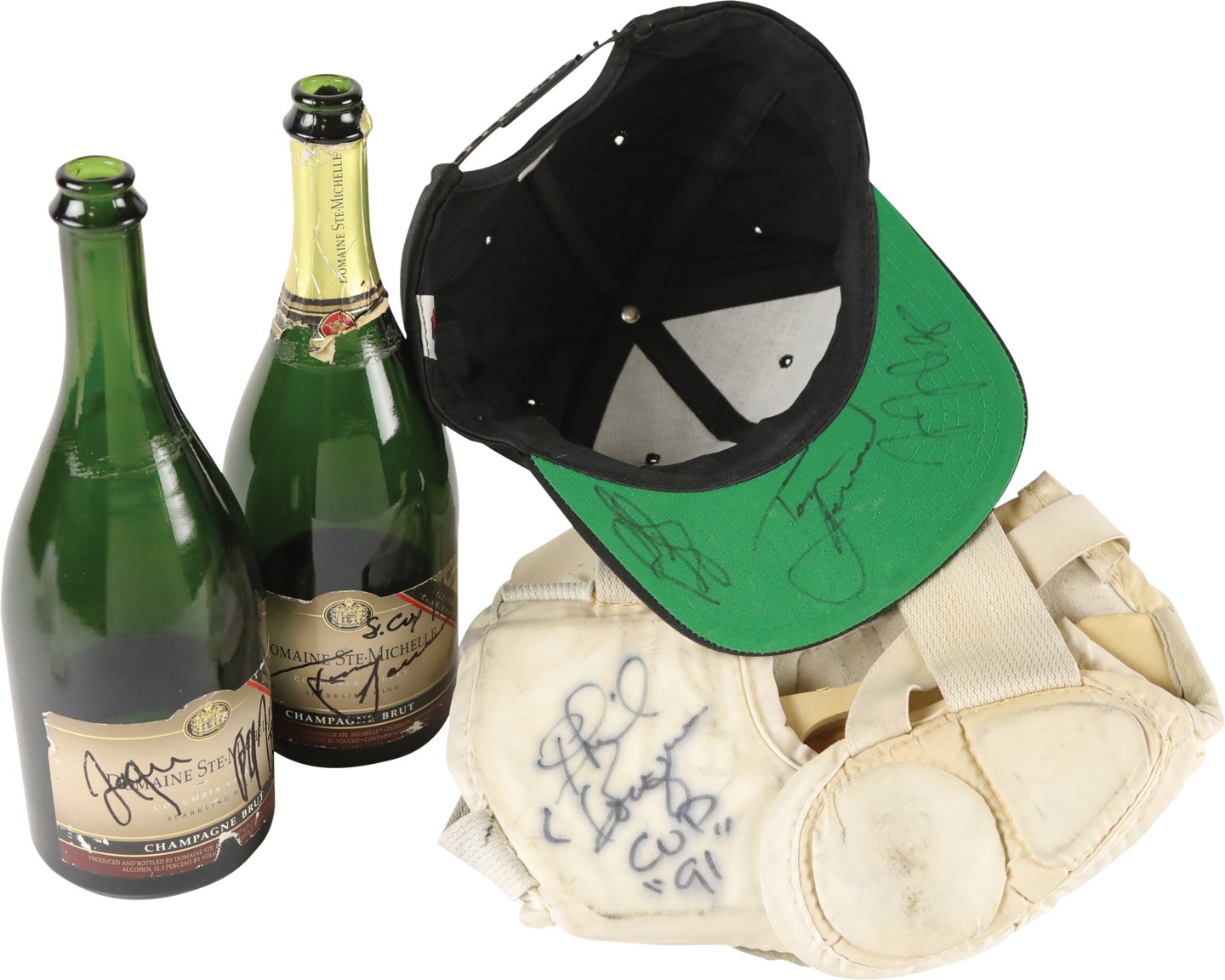 Hockey - 1991 Pittsburgh Penguins Stanley Cup Championship Champagne Bottle, Hat, and More