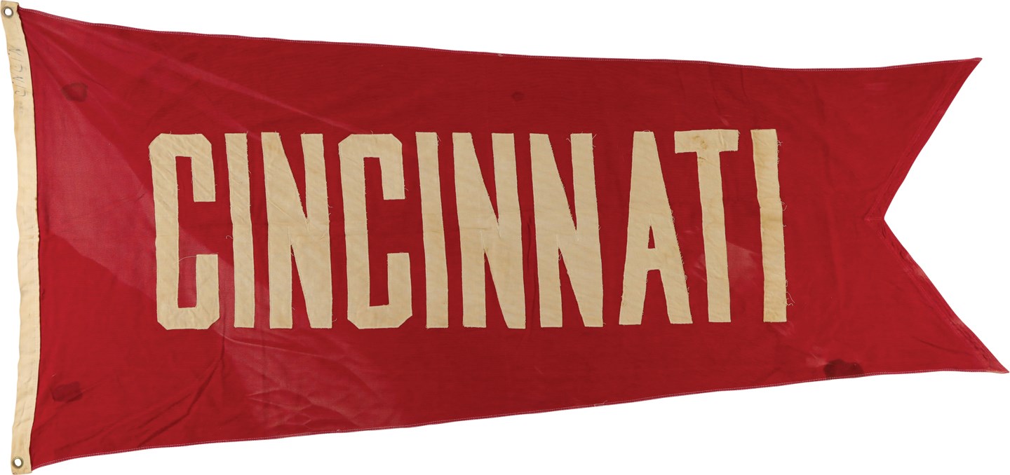 Pete Rose & Cincinnati Reds - 1960s Cincinnati Reds Stadium Flag