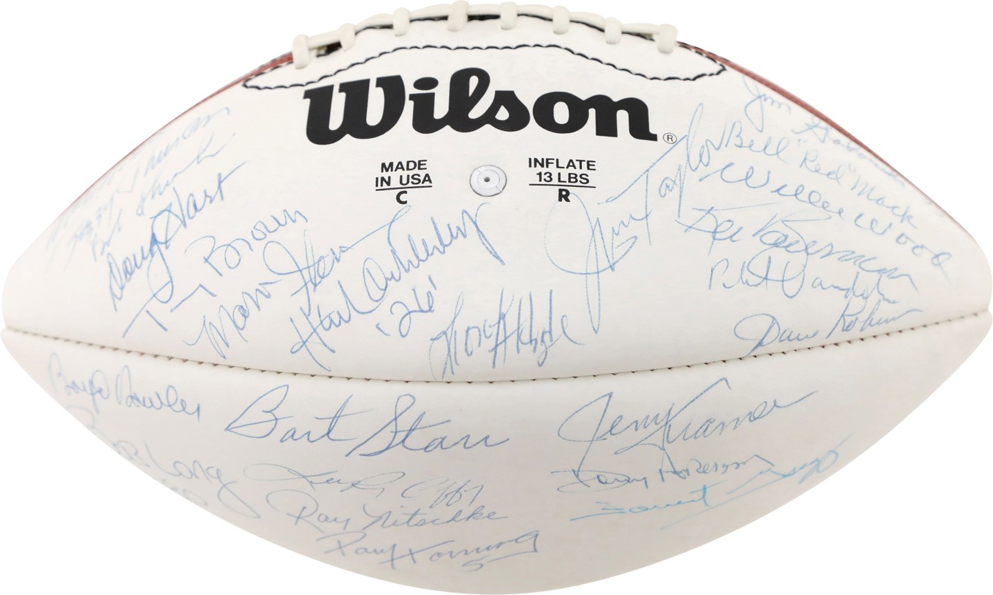 - Green Bay Packers Greats Signed Football w/Starr, Hornung, and Nitscke
