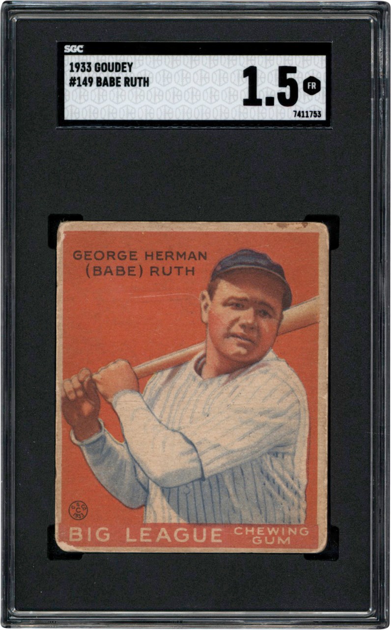 Baseball and Trading Cards - 1933 Goudey #149 Babe Ruth SGC FR 1.5