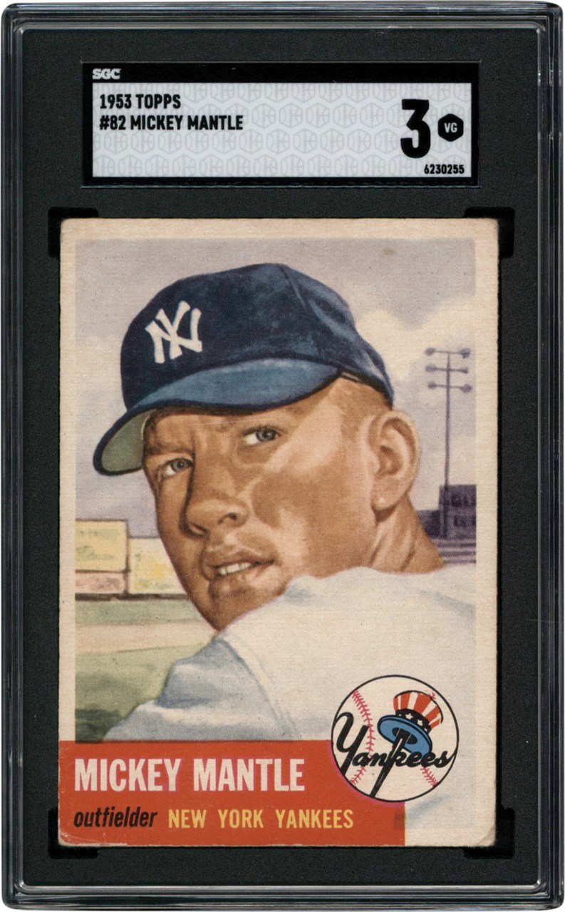 Baseball and Trading Cards - 1953 Topps #82 Mickey Mantle SGC VG 3