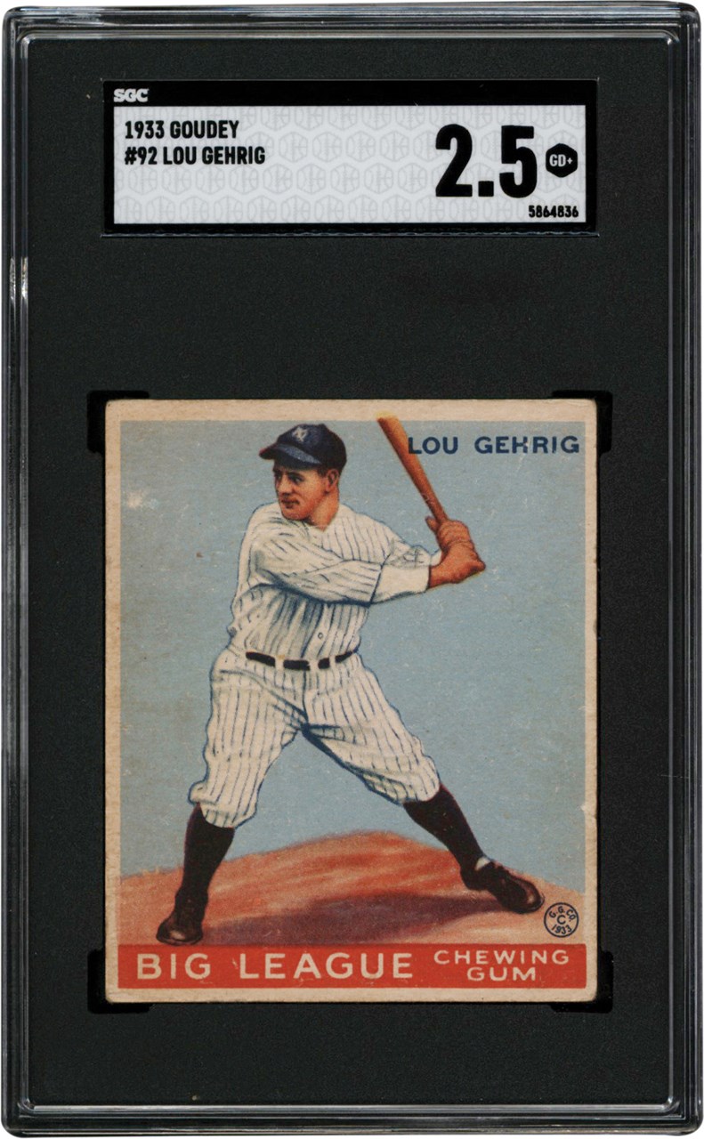 Baseball and Trading Cards - 1933 Goudey #92 Lou Gehrig SGC GD+ 2.5