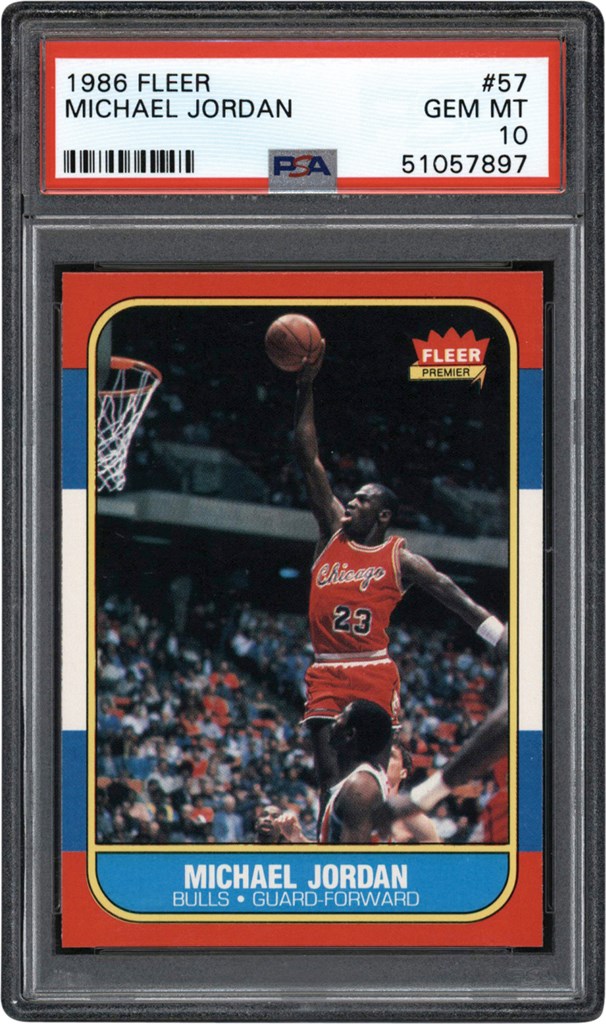 Modern Sports Cards - 86 Fleer #57 Michael Jordan Rookie PSA GEM MINT 10