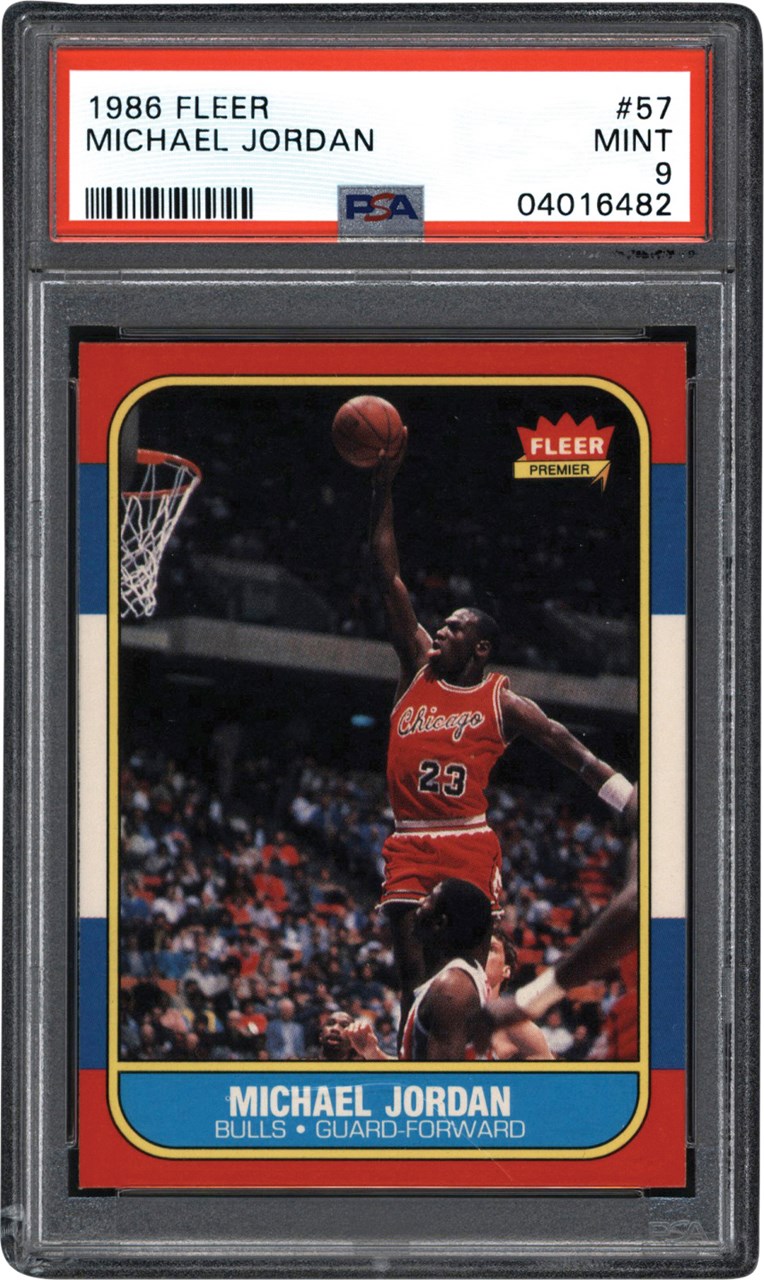 Modern Sports Cards - 986 Fleer #57 Michael Jordan Rookie PSA MINT 9