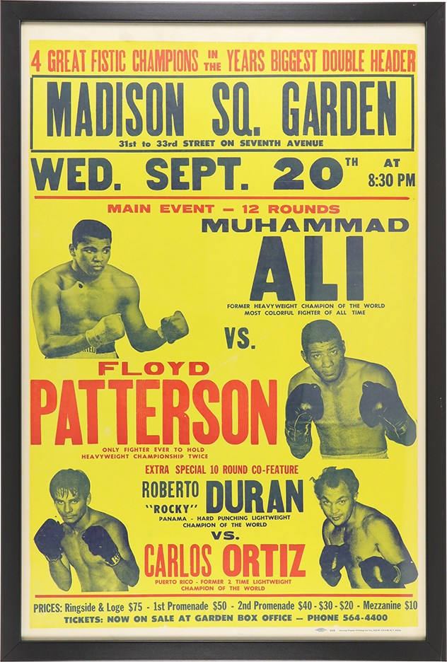 - Rare 1972 Muhammad Ali vs. Floyd Patterson II One Sheet Style On-Site Boxing Poster