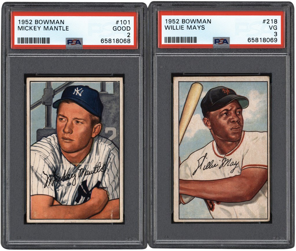 Baseball and Trading Cards - 1952 Bowman Baseball Complete Set (252) w/PSA Mantle & Mays