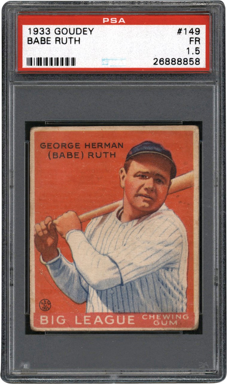 Baseball and Trading Cards - 1933 Goudey #149 Babe Ruth PSA FR 1.5