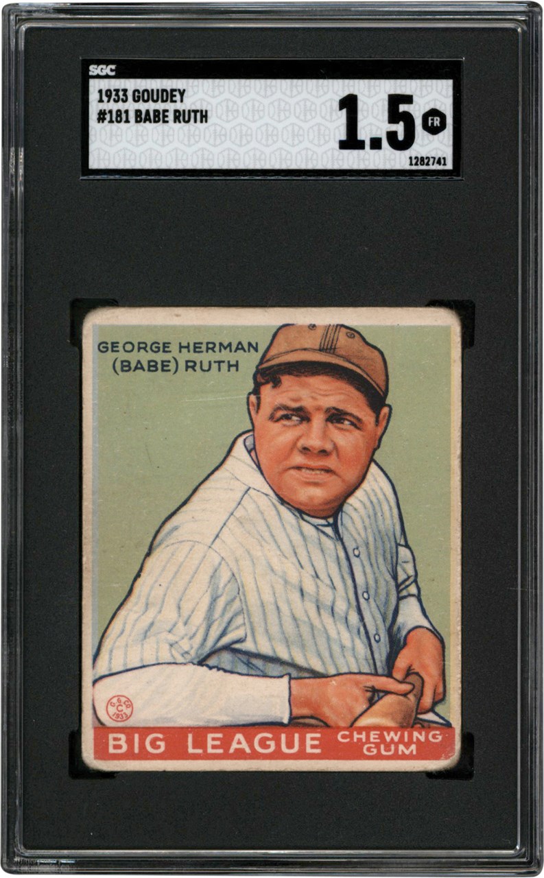 Baseball and Trading Cards - 1933 Goudey #181 Babe Ruth SGC FR 1.5