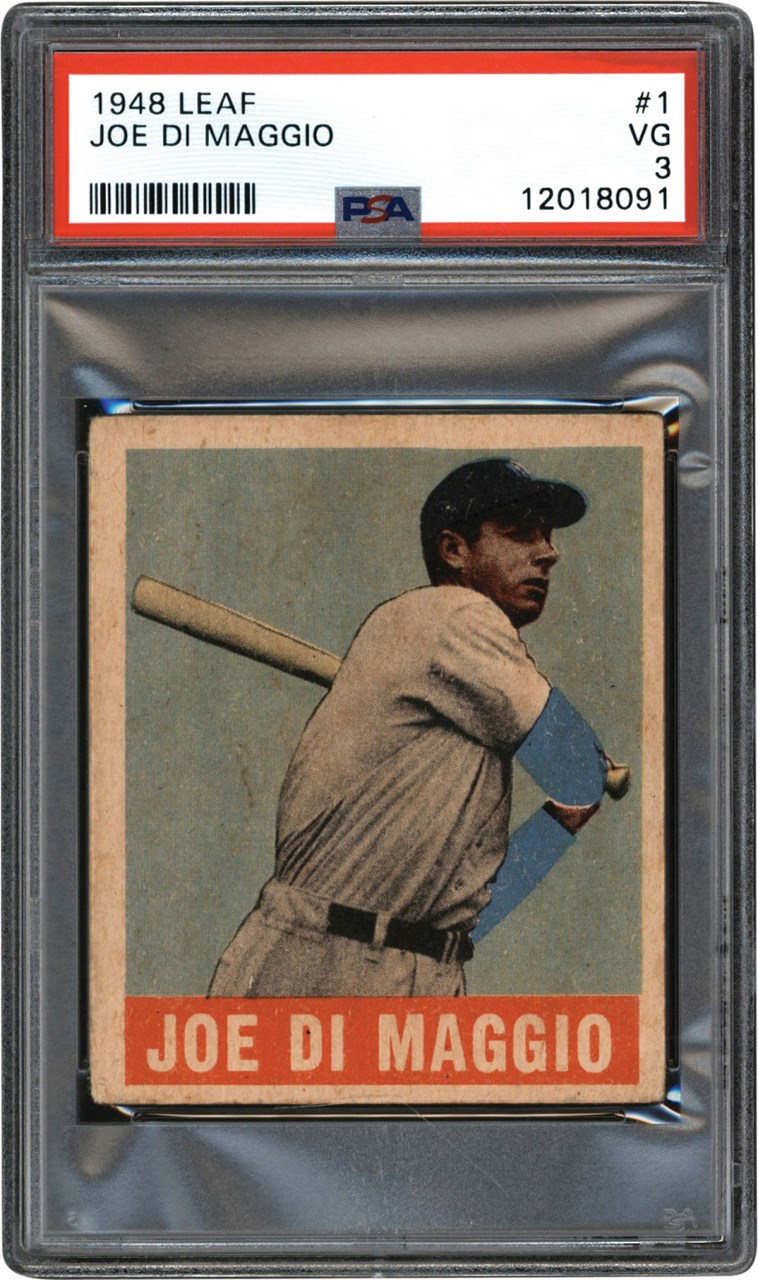 Baseball and Trading Cards - 1948 Leaf Baseball #3 Joe DiMaggio PSA VG 3