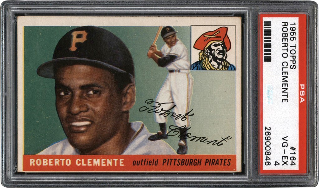1955 Topps #164 Roberto Clemente Rookie Card PSA VG-EX 4