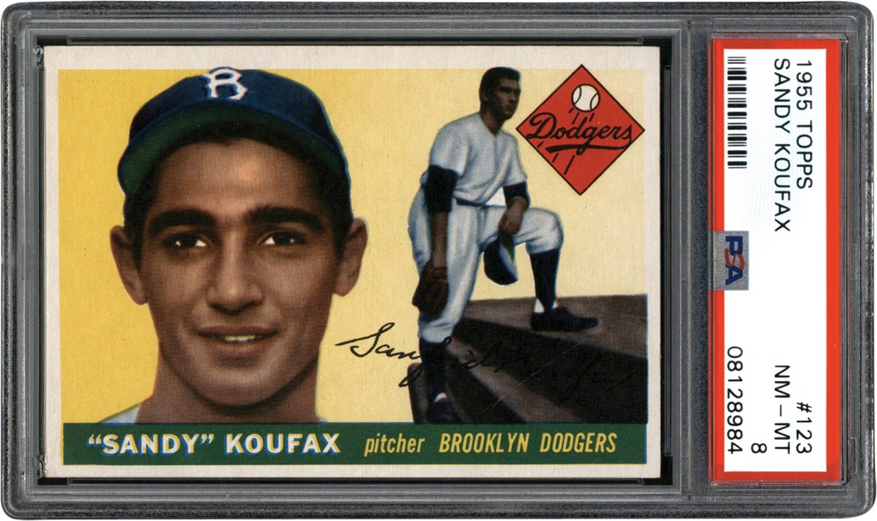 - 1955 Topps  #123 Sandy Koufax Rookie Card PSA NM-MT 8