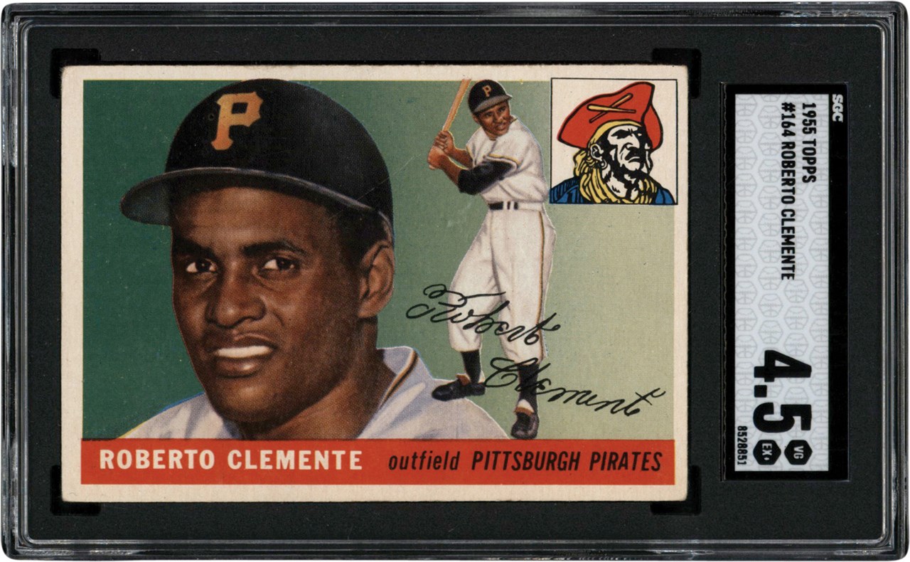 - 1955 Topps #164 Roberto Clemente Rookie Card SGC VG-EX+ 4.5