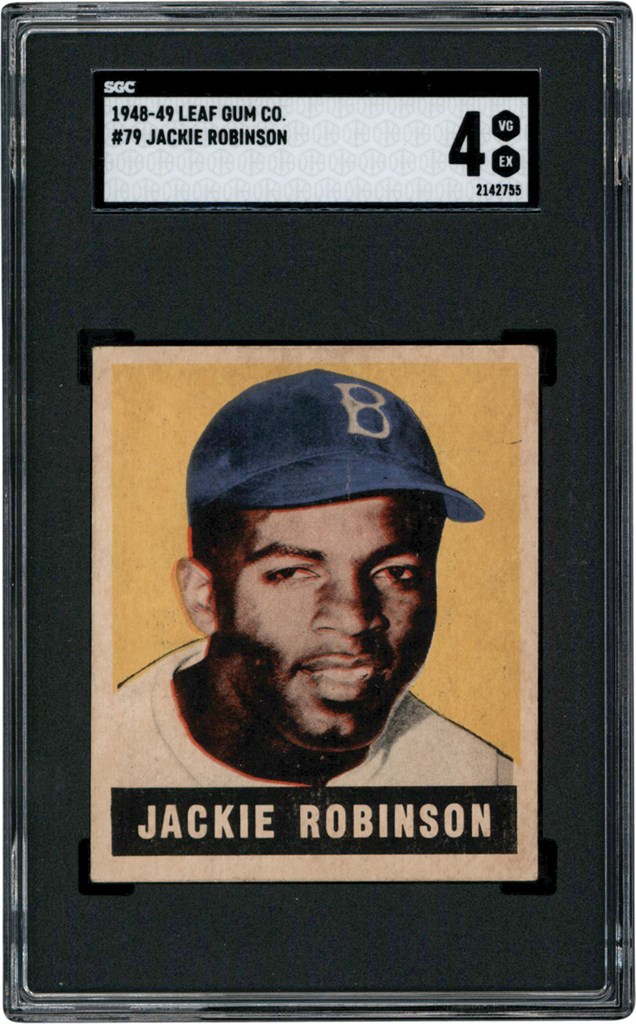 Baseball and Trading Cards - 1948 Leaf Baseball #79 Jackie Robinson Rookie Card SGC VG-EX 4