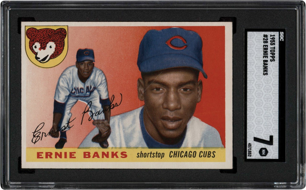 - 1955 Topps #28 Ernie Banks SGC NM 7