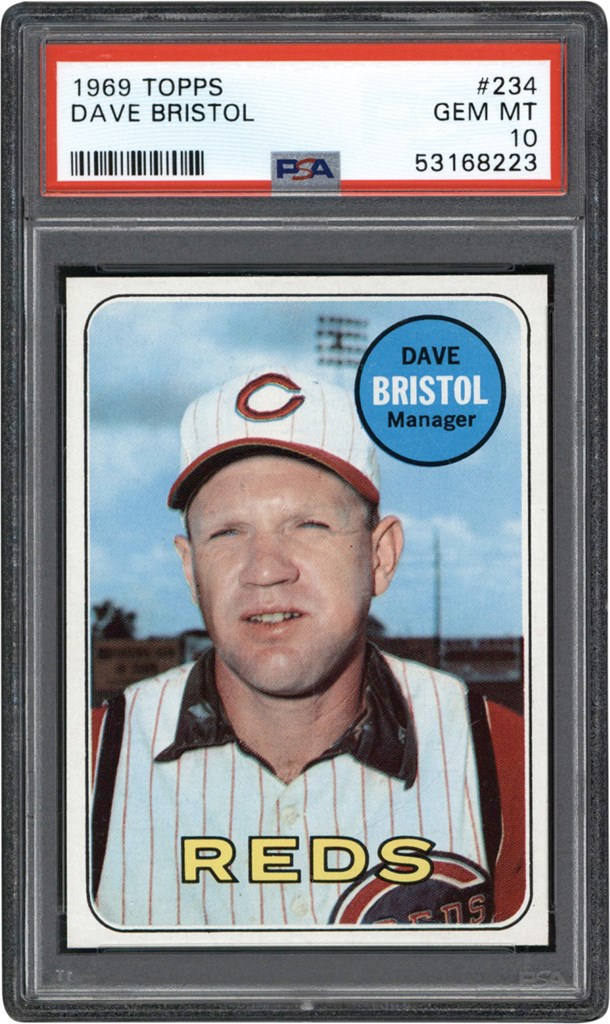 Baseball and Trading Cards - 1969 Topps #234 Dave Bristol PSA GEM MINT 10 (Pop 1 of 3)
