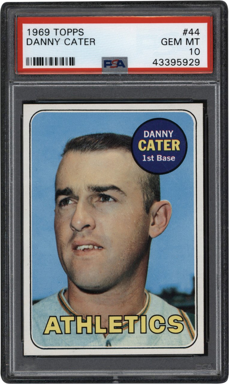 Baseball and Trading Cards - 1969 Topps #44 Danny Cater PSA GEM MINT 10 (Pop 1 of 3)