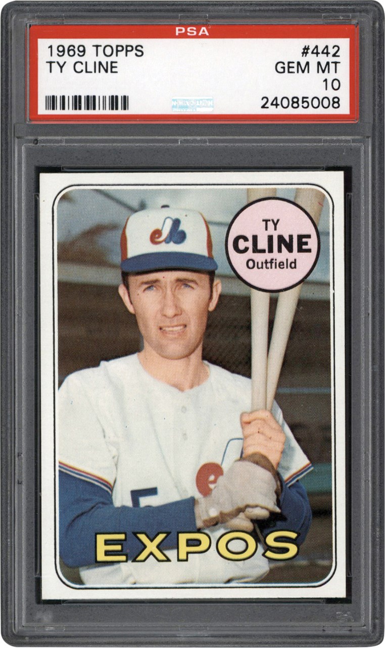 Baseball and Trading Cards - 1969 Topps #442 Ty Cline PSA GEM MINT 10 (Pop 1 of 4)