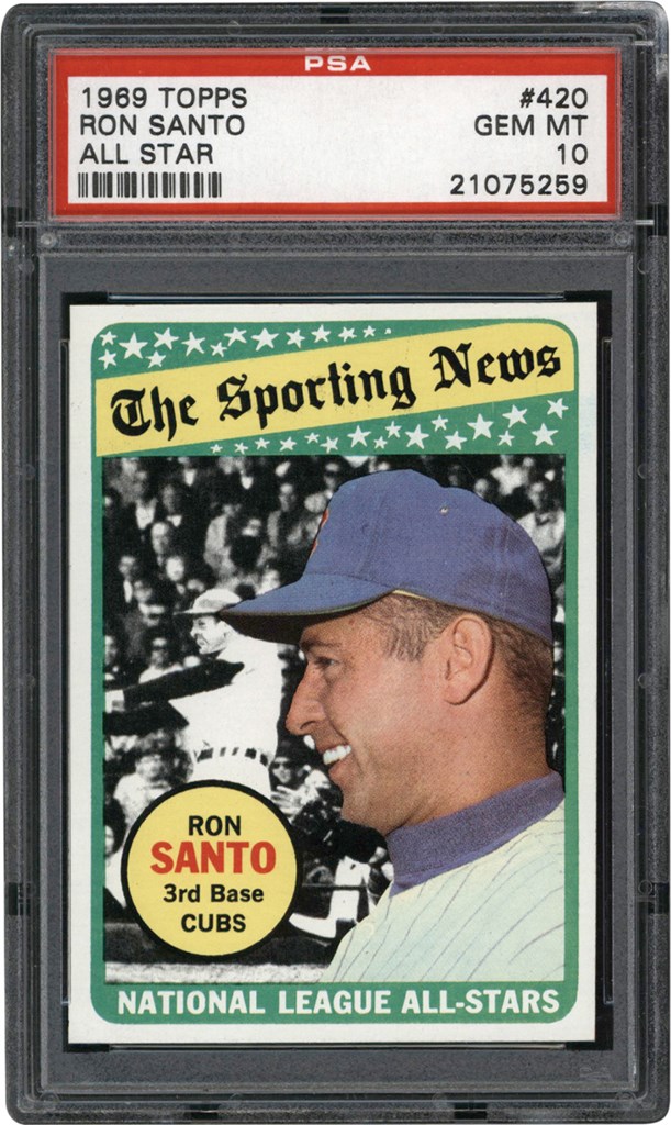 Baseball and Trading Cards - 1969 Topps #420 Ron Santo All Star PSA GEM MINT 10