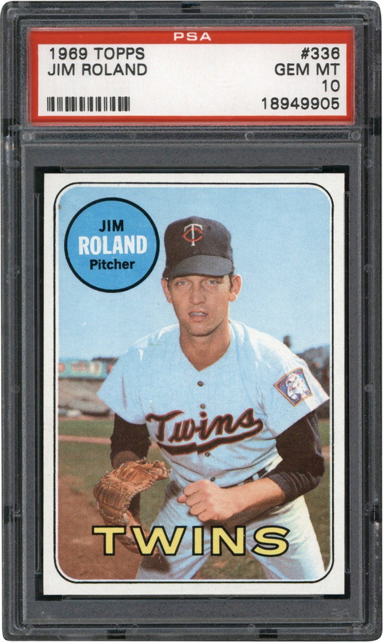 Baseball and Trading Cards - 1969 Topps #336 Jim Roland PSA GEM MINT 10 (Pop 1 of 3)